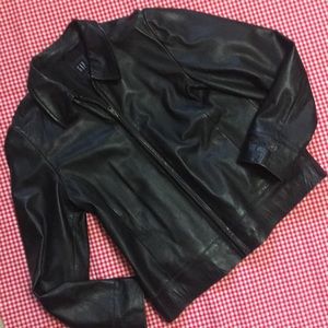 Black leather jacket by Gap